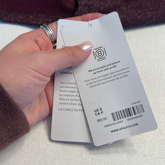 NWT Athleta Momentum Seamless Tank Burgundy Sparkle - Picture 6 of 8